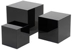 Red Co. Set of 3 Glossy Black Acrylic Cube Display Nesting Riser Stands with Hollow Bottoms - 2-Pack - color: Black, size: 4",5",6" - 2 pack