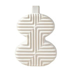 Mikasa Geometric Curve Stoneware Ceramic Vase, 7.72x2.72x10.83 Inch - size: 10.8 Inch