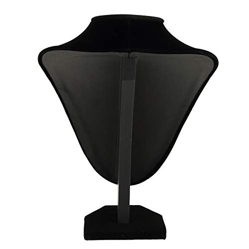 Foraineam 3 Pack Black Velvet Necklace Bust Display 3D Jewelry Chain Organizer Mannequin Model Display Stand Holder