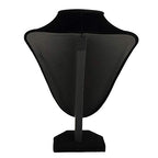 Foraineam 3 Pack Black Velvet Necklace Bust Display 3D Jewelry Chain Organizer Mannequin Model Display Stand Holder