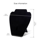 TENINYU Black Necklace Earring Jewelry Display Stand, 8 x 7 Inch Foldable Black Velvet Necklace Bust Easel Chain Holder Organizer Rack for Home or Store Show (4 Pack) - size: 4 Pack