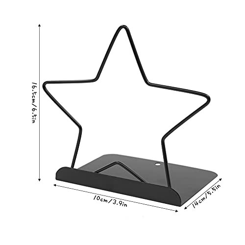 Fashion Star Bookend Non-Skid Metal Book Ends Book Stands for Home Shelves School Office Decoration Kids Study Gift (Black) - color: Black