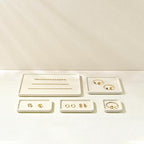 Microfiber Jewelry Trays Stackable Ring Earring Bracelet Necklace Bangle Watch Display Tray Drawer Organizer 7.08 * 3.93 * 0.59inch (White - color: Beige, size: 18*10cm Tray