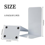 Metal Book Ends Bookend for Shelves Book Holder - color: White