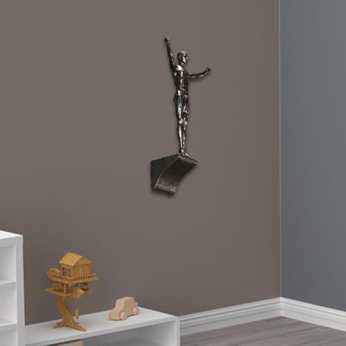 Climbing Man Wall Sculpture – Resin Decor Figure, Modern Art Accent, Black Home Ornament | Unique 3D Hanging Statue Piece, Artistic Abstract Wall Decoration Setup Living Room Bedroom Workplace Design - size: diving, style: Silver