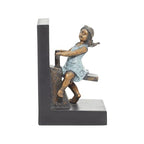 Deco 79 Polystone People Bookends with Swing Set, Set of 2 5"W, 8"H, Brown