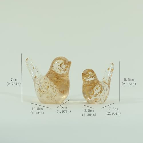 Birds Statues Home Decor Figurine - Modern Style Sculpture Decorative Ornaments for Living Room, Bedroom, Office Desktop, Cabinets - color: Gold