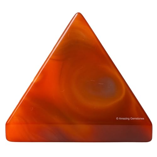 Amazing Gemstone Carnelian Pyramid Crystal Healing Stones - 2" Great Pyramid Figurine of Natural Stone Pyramid for Meditation, Reiki, Chakra Balancing and Crystal Pyramids Grid - color: Carnelian