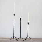 Creative Co-Op 20" H Hand-Forged Cast Metal Footed Taper Holder, Black
