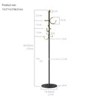 BUZUYE Modern Coat rack with marble base,Coat rack freestanding heavy duty with gold hooks,Entryway coat rack stand Coat Tree freestanding coat hanger stand for Hanging Clothes, Hats, Bags - style: Earring hook