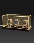 Acrylic Watch Display Case for 3 Watches, Premium 3mm Thick Dustproof Collector's Box with Solid Wood LED Light Base, USB Powered Watch Holder Organizer Stand - size: Display Case (LED) For 3 Watch