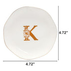Ceramic Jewelry Tray Initial Ring Dish Personalized K-Monogrammed Engagement Wedding Gifts,Decorative Jewelry Holder for Friends,Sister,Birthday Mother's Day Christmas for Women,Ceramic White - style: K