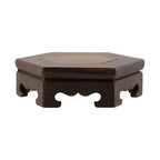 Wooden Display Stand Base 4.65" x 4.65" Wood Carved Craft Pedestal Traditional Wooden Base Oriental Antique Display Riser Hexagon Pedestal Stands for Vase Crystal Ball Teapot Stone Flower Pot - size: Hexagon, 4.65" x 4.65"