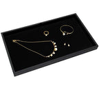 MOOCA 6 Pcs Set Jewelry Display Tray Pad Jewelry Display Tray Insert Accessory for Jewelries, 14 W x 7 1/2 D in, Black Velvet
