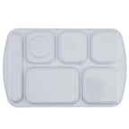 G.E.T. 6 Compartment School Cafeteria Tray, Right Handed, 10" x 15", White (4 Pack) - color: White, size: 10" x 15", style: 4 Pack Right Handed Trays