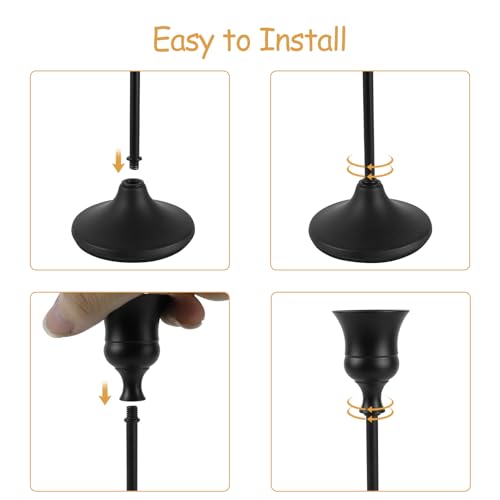 Black Candlestick Holders Set of 6, Metal Taper Candle Holders, Classic Decorative Candle Stick for Christmas, Wedding, Party, Dinner Tables,Home Décor - color: Black, size: 6PC