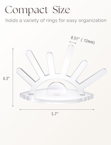 Acrylic Ring Holder, Evil Eye Ring Display, Cute Jewelry Display Stand, Christmas Birthday Engagement Gift for Women - color: Clear Acrylic
