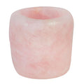 rockcloud Natural Raw Rose Quartz Taper Tea Light Candle Holder Air Plant Holder Healing Stone Home Decoration Figurine - color: Pink