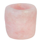 rockcloud Natural Raw Rose Quartz Taper Tea Light Candle Holder Air Plant Holder Healing Stone Home Decoration Figurine - color: Pink