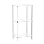 Clear Acrylic Side Table, 15.7" L x 11.8" W x 30.7" H, 3-Tier End Table for Living Room, Small Modern Bedside Tables Nightstand for Bedroom, Home Decor Accent Table - size: 3 Tier Tall 1-Pack