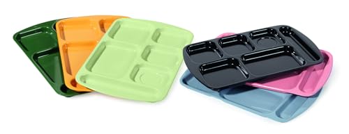 G.E.T. 6 Compartment School Cafeteria Tray, Right Handed, 10" x 15", Tan (4 Pack) - color: Tan, size: 10" x 15", style: 4 Pack Right Handed Trays