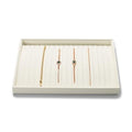 18 Slots Microfiber Necklace Bracelet Tray Jewelry Tray Necklace Bracelet Holder Organizer (White) - color: Beige, size: 18 Slot