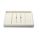 18 Slots Microfiber Necklace Bracelet Tray Jewelry Tray Necklace Bracelet Holder Organizer (White) - color: Beige, size: 18 Slot