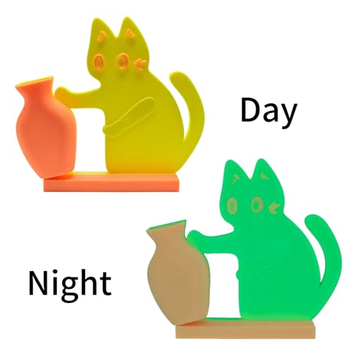 Cat Push Flower Vase for Home Decor Cute Vases for Table Room Decor Unique Lollipop Vases for Women (Small Glow Yellow Orange) - size: Small Glow Yellow Orange