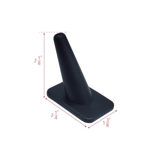 MOOCA 10 Pcs Set Finger Ring Display, Stackable Ring Holder Display Made by Rubber, Jewelry Storage Jewelry Stands for Shows, Black Color, 1 3/8 W x 2 1/4 D x 2 1/8 H in - color: 10 pieces, Black Rubber