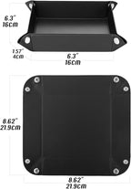Luxspire Valet tray, PU Leather Tray, Catchall Tray, Men Women Jewelry Key Tray, Desk Storage Plate for Key Coin Phone Jewelry Wallet, Small Size - Black - size: 8.6" x 8.6" x 0.1"