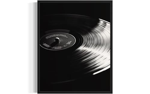 Vinyl Record Art Music Poster - Musical Instrumental Wall Art Print - Black and White - Photography Musical Art - Bedroom or Office Living Room Decor 137 (Vinyl Record, 11 x 14 inches, Unframed) - color: Vinyl Record, size: 14"L x 11"W