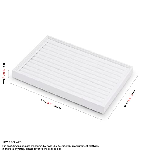 11 Slots PU Leather Ring Earrings Organizer Trays Jewelry Trays For Rings Earring Coins Brooches Holder Storage Display (White) - color: White, size: 11 Slot