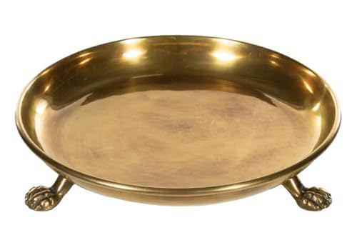 Round Clawfoot Dish — by Alice Lane Home Collection — Gold — for Home Decor, Candles, Jewelry, Perfume, Cosmetics, and Coffee Table — Size Large (Large) - size: 9.5"