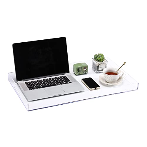 Acrylic Tray with Embedded Handle, 10x15 Inch, Clear - color: Clear, size: 15" x 10" x 2"