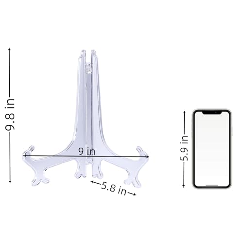 2 Pieces 9.8 inch Clear Acrylic Easels, Display Stands for Photos, Picture Frames, or Other Items. Ideal for Weddings, Birthdays, Home Decor, and Table Displays-photo stands for table display