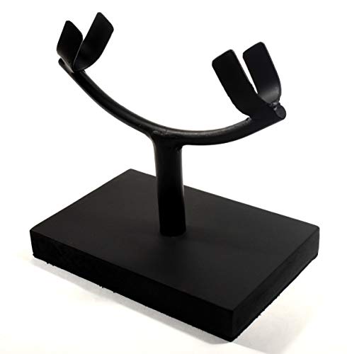6.2" Display Stand for Slab/Slice/Fossil/Flat Minerals Base for Rocks Minerals and Crystals Black One Arm Two Prong Holder