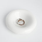 White Donut Shape Ring Dish Jewelry Tray Organizer, Ceramic Accent Tray for Vanity, Small Decorative Trinket Dish - size: Donut