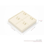 Oirlv Microfiber 4 Slots Jewelry Earring Display Tray Earring Display Organizer Tray(Beige) - color: 4 Earrings B P13402