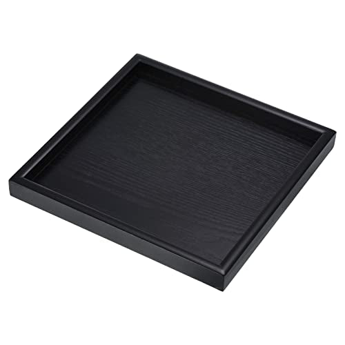 PATIKIL Wood Serving Tray 9.4 Inch, Square Decorative Platter for Home Decor Kitchen Table Candle Holder, Black - size: 9.4 Inch