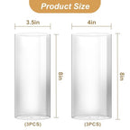 Humicane Candle Holder,Open Ended Glass Candleholder Multiple Size Choices,Clear Cylinder GlassCandle Holder for Wedding Centerpieces,Home Decor(3pcs:8x4", 3pcs: 8x3.5") - size: 4''×8''H 6PCS
