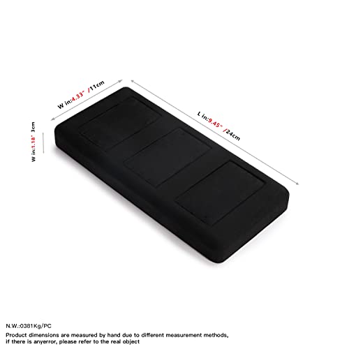 Oirlv Premium Black Microfiber Jewelry Display Tray Jewelry Display Set for Selling 3 Slots Necklace Display Stand Necklace Display Tray(TT07005) - size: 3 necklaces tray