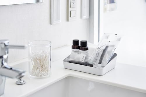 Yamazaki Home Tower Space Saving Vanity Tray - 5.25" X 7" - Steel - color: White, size: 5.3" x 6.9" x 2"