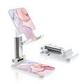 Pink Marble Foldable Phone Holder - Desk/Tablet Stand with Adjustable Viewing Angle for iPhone, Samsung & Other Smart Phones - color: Pink Marble