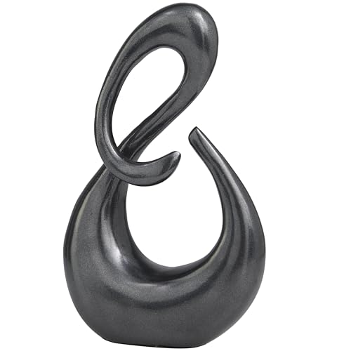 Deco 79 Aluminum Metal Abstract Decorative Sculpture Swirl Home Decor Statue, Accent Figurine 7" x 3" x 12", Dark Gray - color: Dark Gray, size: 7" x 3" x 12"