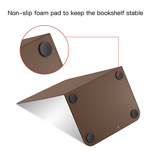 MSDADA Bookends, Book Ends for Book Shelves, Book Ends for Heavy Books,Metal Bookend Supports, Modern Minimalist Style Bookend, Brown(4Pairs/8Pcs) - color: Brown