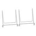2pcs Modern Minimalist Metal Display Stand for Home Decoration Sturdy Book Holder and Showpiece Rack for Magazines Plates and Frames Finish