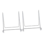 2pcs Modern Minimalist Metal Display Stand for Home Decoration Sturdy Book Holder and Showpiece Rack for Magazines Plates and Frames Finish