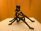 Embracing Couple Iron Sculpture, Romantic Love Metal Decor, Wedding Anniversary Engagement Valentine’s Day Gift - style: Embracing Couple