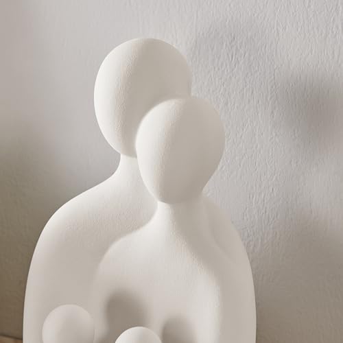 Danya B. Hans Cream Abstract Nesting Three Piece Family of 4 Decorative Accent Matte Ceramic Sculpture Figure Set