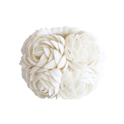 Handmade Seashell Rose Candle Holder, Natural White Shell Tealight & Votive Holder, Coastal Beach House Decor, 2 Sizes (Small (3.5 in Diameter)) - size: Small (3.5 in diameter)
